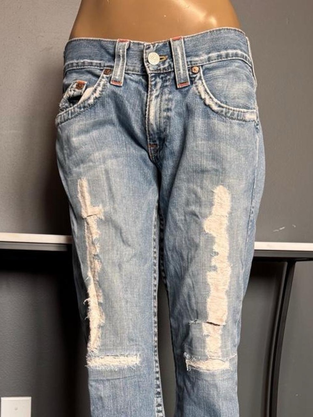 ❌SOLD❌True Religion Y2K Distressed Straight-Leg Jeans - Picture 3 of 8